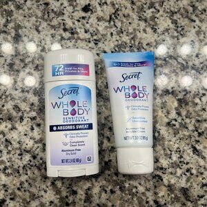 Secret Whole Body Deodorant Stick and Cream